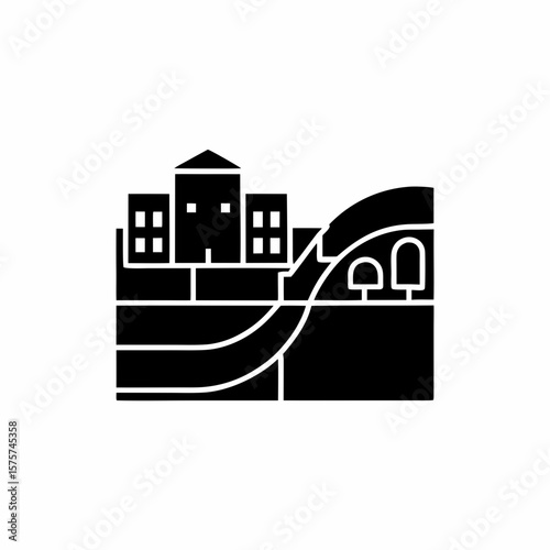 creative details Outline Urban Sprawl Icon vector illustration
