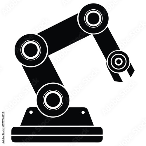 Vector art of a robotic arm for industrial automation icon