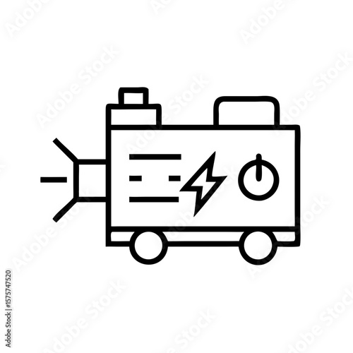 Power generator icon in minimalist line art style  