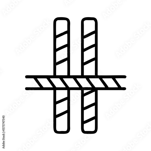 Reinforcing steel bars intersecting in geometric pattern concept of icon  