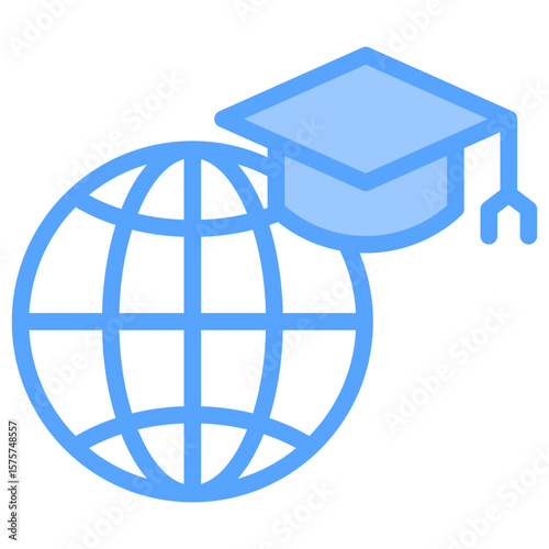 Global Education Blue Icon