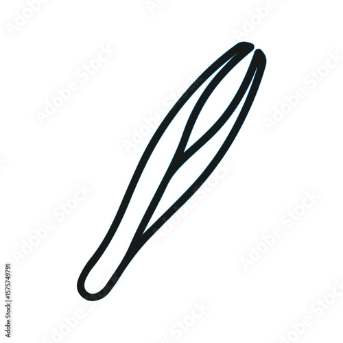 Simple black outline drawing of tweezers on a white background