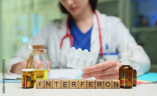 A highly knowledgeable healthcare expert meticulously analyzes various interferon treatments within a clinical setting