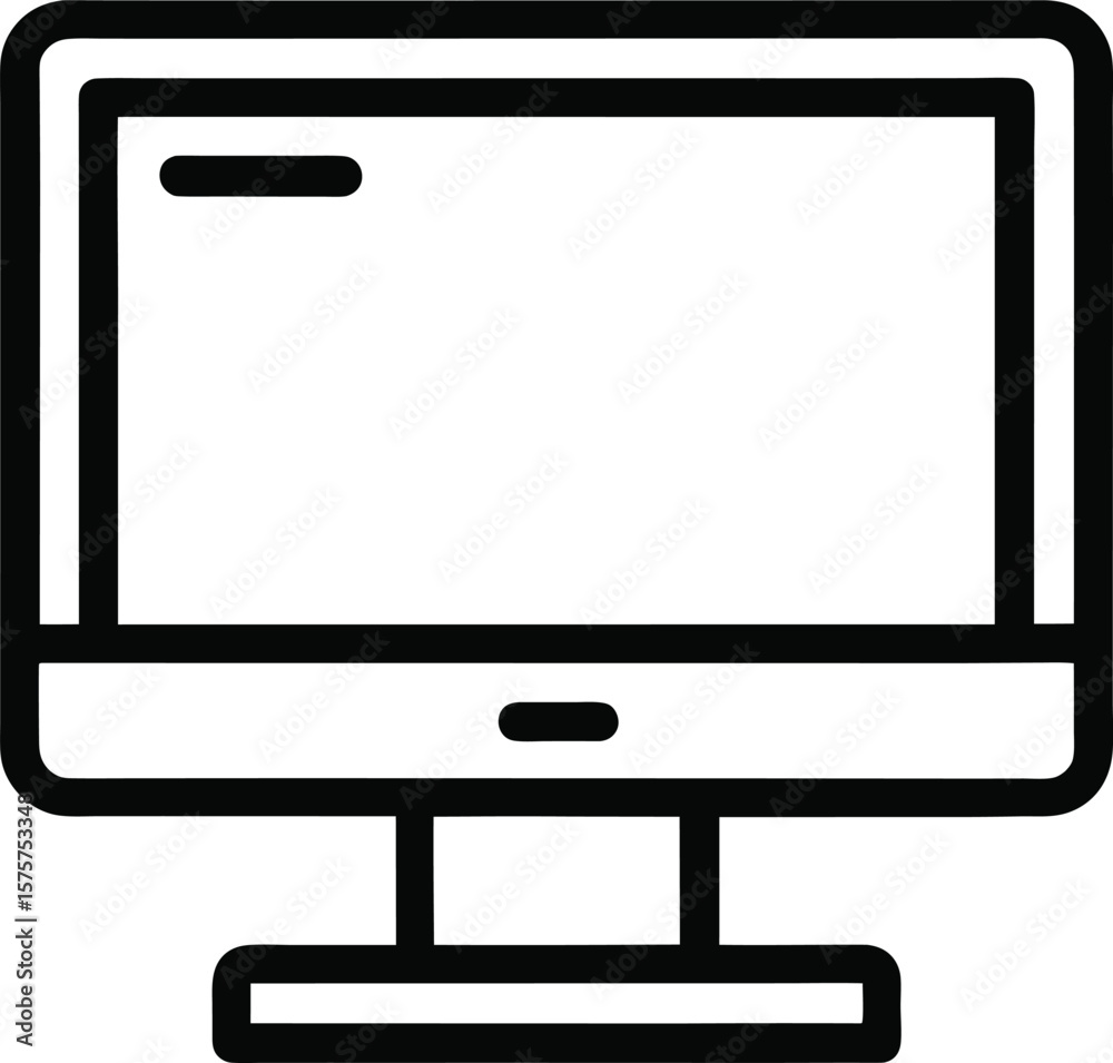 Fotografie Computer monitor with setting icon vector