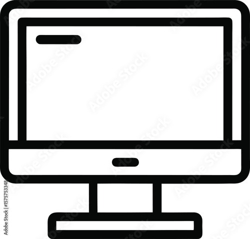 Computer monitor with setting icon vector. computer configuration icon. computer repair, update, software, maintenance, troubleshooting icon vector.