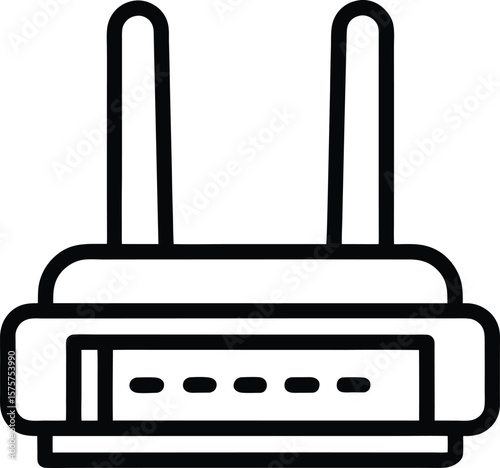 wifi router icon outline vector illustration