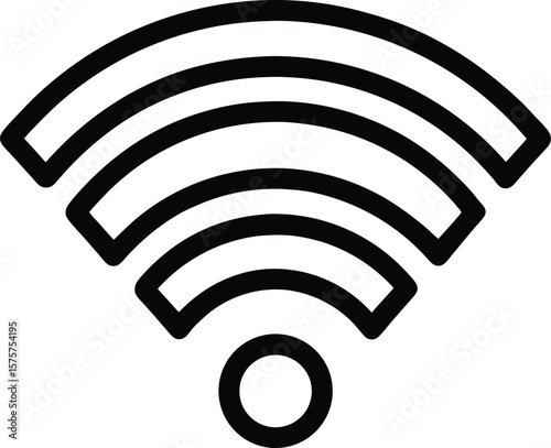 Wi-fi icon . Internet symbol. Network icon. Wi-fi symbol. Internet sign. Wireless network round outline vector icon. Stock vector illustration.