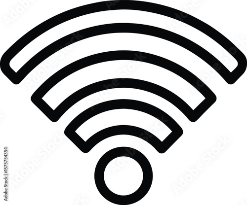 Wi-fi icon . Internet symbol. Network icon. Wi-fi symbol. Internet sign. Wireless network round outline vector icon. Stock vector illustration.