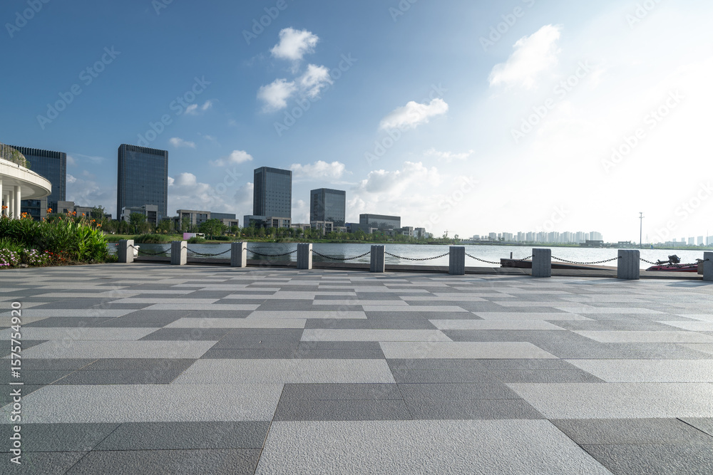 Fototapeta premium e mp ty ground with modern building