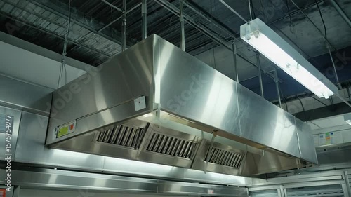 Industrial kitchen exhaust hood system ensuring clean air and safety