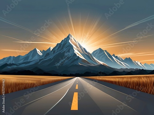Sunrise Over Mountain Road