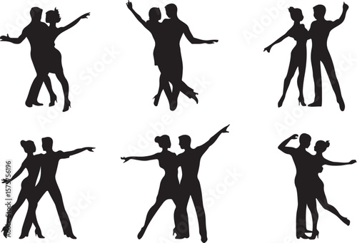 Couples dancing elegant ballroom poses dynamic movement ballroom dancing dancers