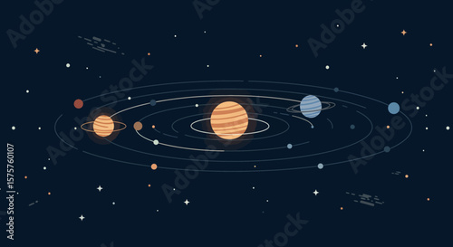 solar system with the sun