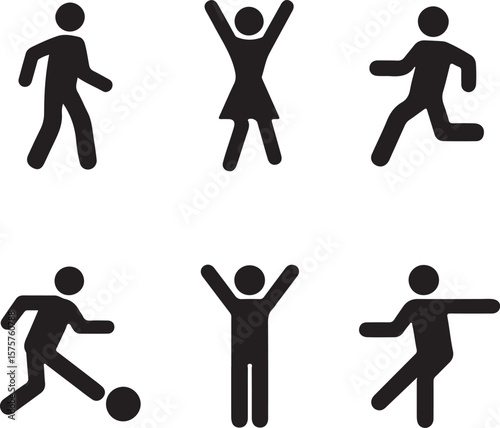 Diverse figures engaged in various activities people icons