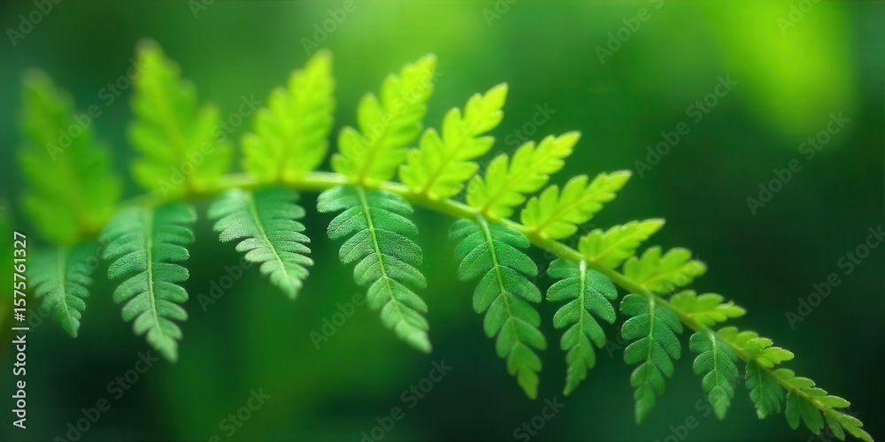 Vibrant Green Fern Frond Detail A Close-Up Study of Nature's Delicate Beauty, Showing the Intricate Texture and Lush Green Hues of a Single Fern Branch Against a Soft, Blurred Background Vibrant Green Fern Frond Detail A Close-Up Study of Nature's Delicate Beauty, Showing the Intricate Texture and Lush Green Hues of a Single Fern Branch Against a Soft, Blurred Background