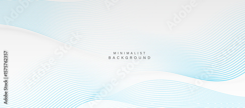 Minimal white abstract background with curved blue lines.