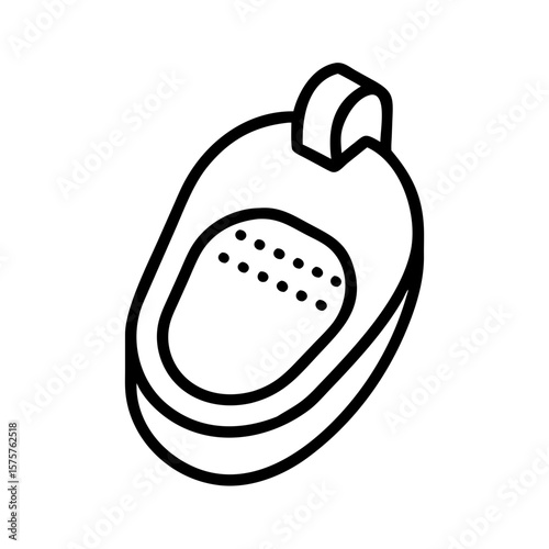 Isometric line icon of a toilet with a seat and lid, drawn in clean minimal black outline style. Ideal for plumbing guides, sanitaryware catalogs, smart bathroom apps, and interior design illustration