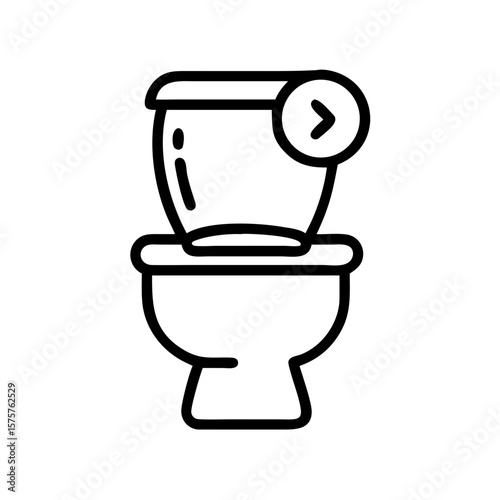 Toilet icon symbolizes sanitation, plumbing, and hygiene. Use for bathroom UI, interior design, or public facility signage.
