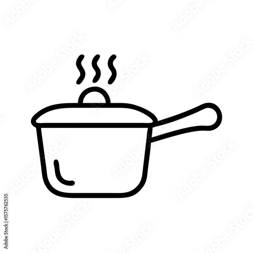 Cooking pot icon represents food, cooking, and kitchen life. Ideal for recipe content, culinary branding, or household visuals.