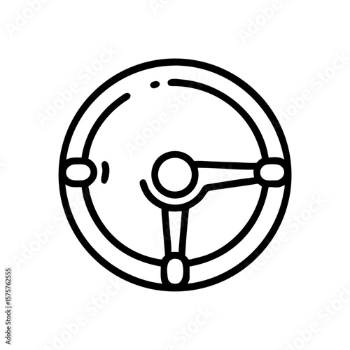 Steering wheel icon represents control and direction. Perfect for automotive dashboards, driving apps, or vehicle content.