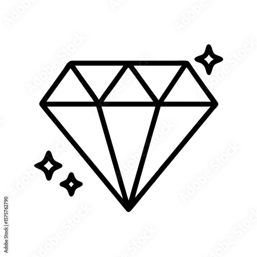 Diamond icon stands for luxury, value, and clarity. Ideal for jewelry, premium product branding, or wedding visuals.