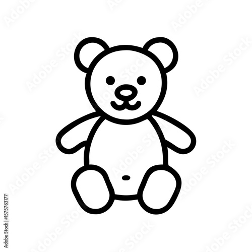 Cute line icon of a teddy bear. Great for parenting platforms, toy stores, and children’s content. The teddy bear icon symbolizes childhood, comfort, and emotional bonding for kids and families.