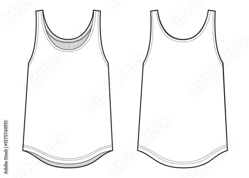Tank top technical fashion illustration