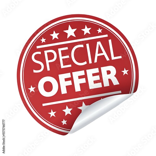 Enticing Special Offer Sticker a Marketing Ploy Featuring Stars