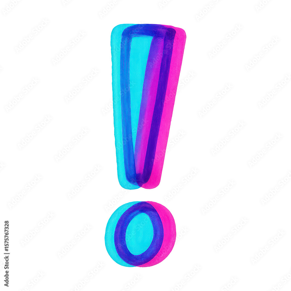 PNG Vibrant colorful exclamation mark illustration. PNG Vibrant colorful exclamation mark illustration.