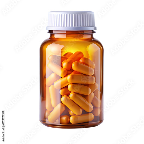 medicine bottle and pills
