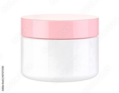 Pink and white cosmetic jar mockup
