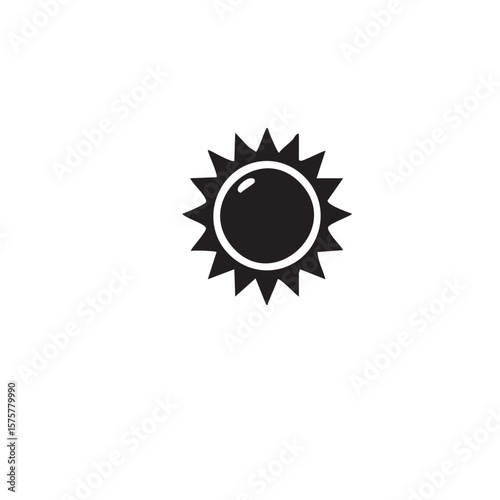 Sun black and white silhouette icon