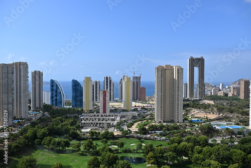 wieżowce krajobraz linia miasta Benidorm Hiszpania