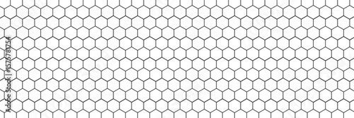 Honeycomb mosaic hexagons background. Black honeycomb on a white background. Plain hexagon grid with bold cells. Hexagon cells. EPS vector illustration
