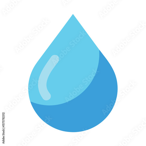 Simple Blue Water Drop Illustration on White Background for Design