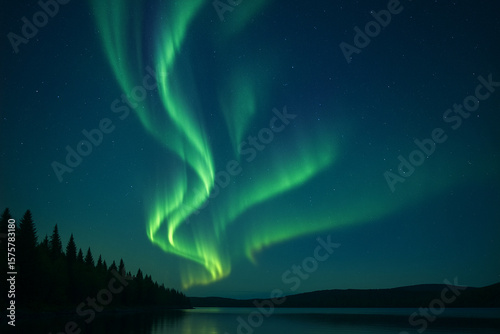 Aurora Borealis At Night 