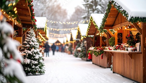 Festive winter market scene