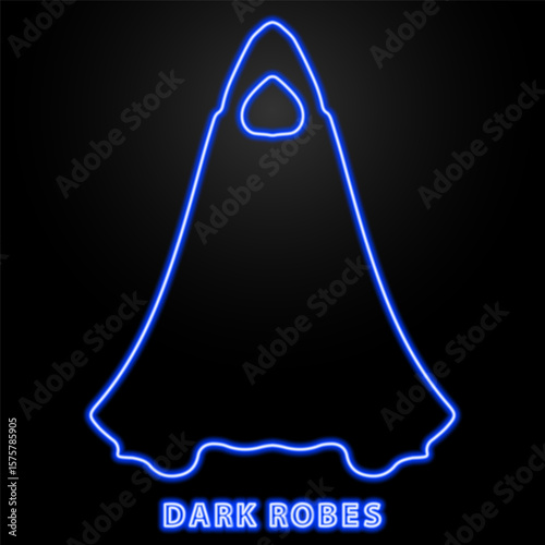 dark robes neon sign, modern glowing banner design, colorful trend of modern design on black background. Vector illustration.
