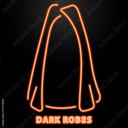 dark robes neon sign, modern glowing banner design, colorful trend of modern design on black background. Vector illustration.