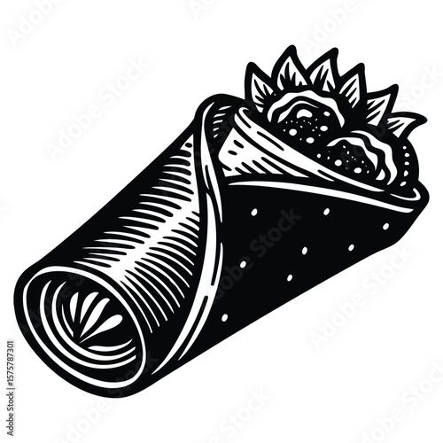A delicious burrito filled with fresh ingredients and wrapped in a tortilla, ready to be enjoyed