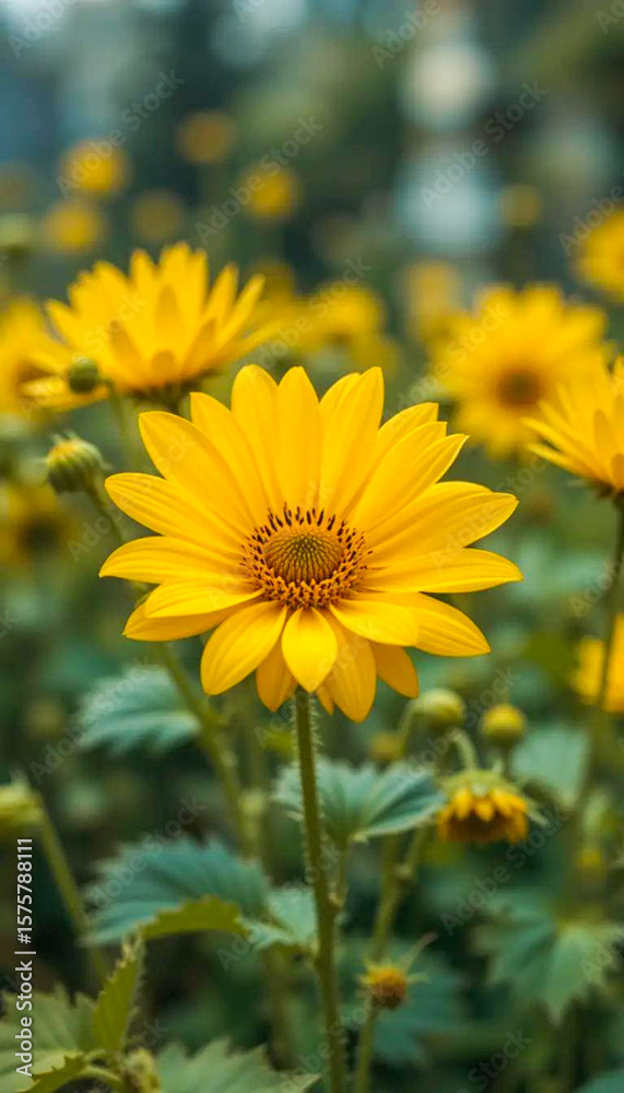 Fototapeta premium yellow flowers in the garden