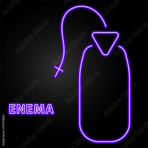 enema neon sign, modern glowing banner design, colorful modern design trends on black background. Vector illustration.