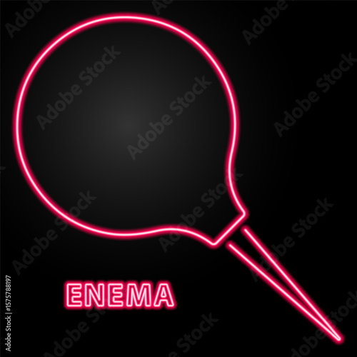 enema neon sign, modern glowing banner design, colorful modern design trends on black background. Vector illustration.
