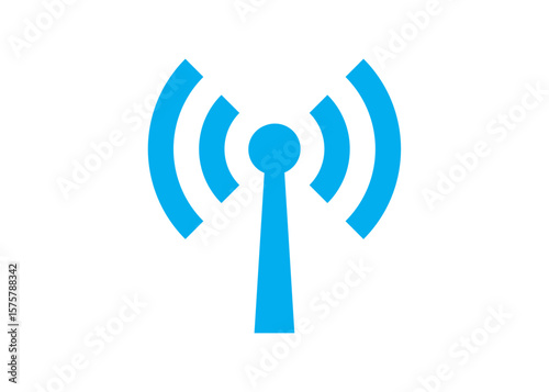 Wi-Fi アンテナの ロゴ マーク 青 ブルー