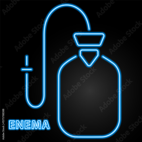 enema neon sign, modern glowing banner design, colorful modern design trends on black background. Vector illustration.