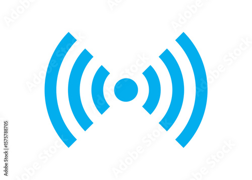ブルーのWi-Fi ロゴ マーク アンテナのイラスト ピクトグラム