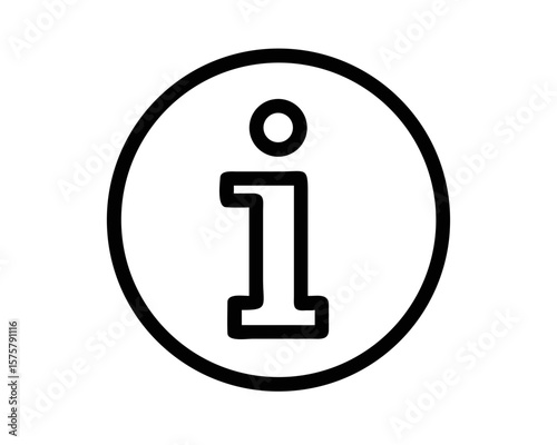 Minimalist information symbol inside a circle design for instructions or infographics