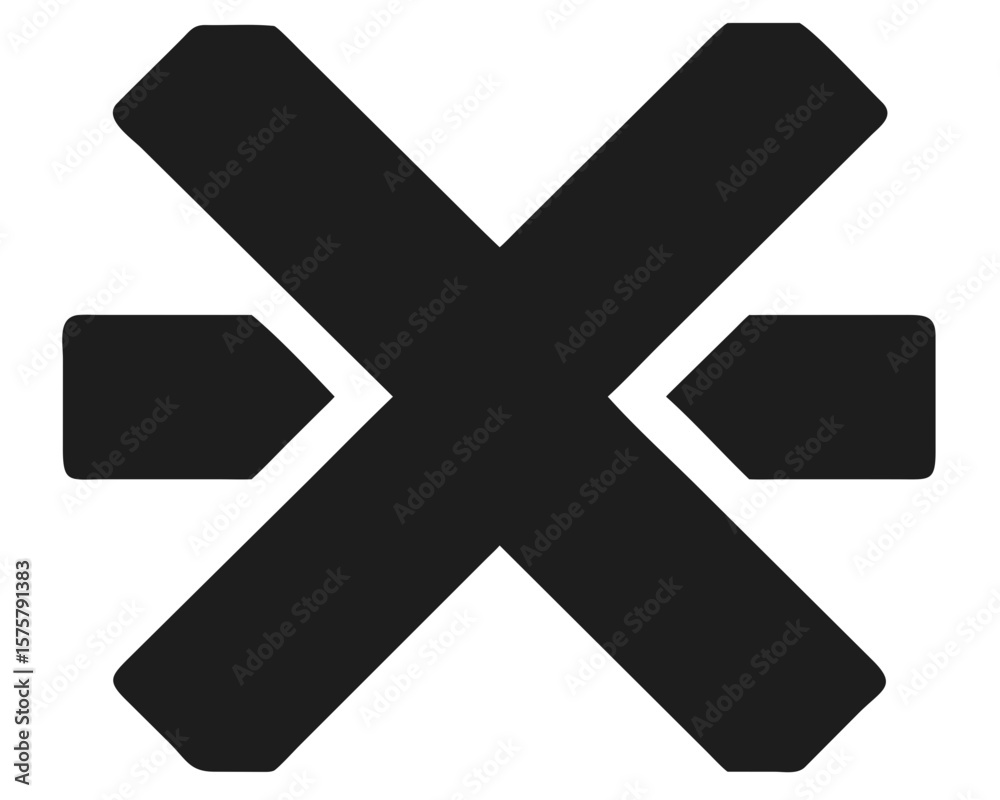 Obraz premium Black x mark symbol silhouette design for close or cancel elements