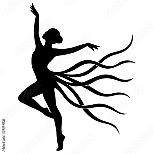 silhouette of a dancing girl