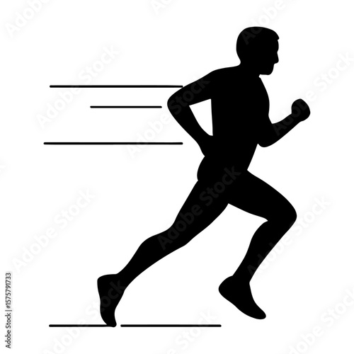 Runner silhouette vector of a woman exercising sports fitness